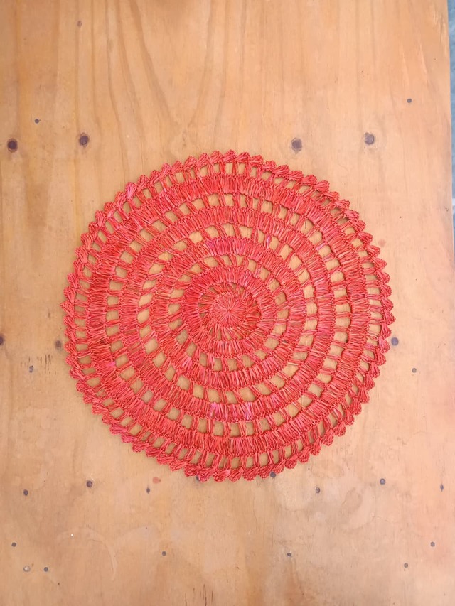 Sousplars de crochê com fibra de buriti