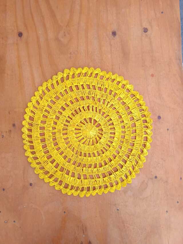 Sousplars de crochê com fibra de buriti
