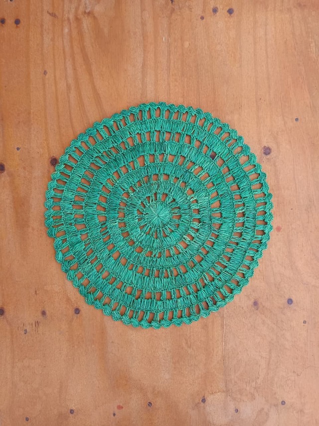 Sousplars de crochê com fibra de buriti